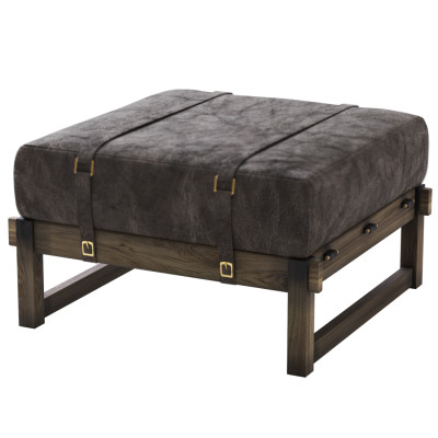 Пуф Duncan винтажная черная кожа