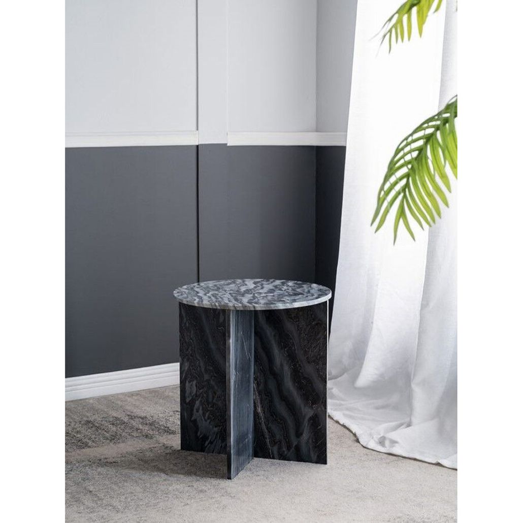 Столик кофейный с столешницей из черного мрамора Compact Black Marble Table