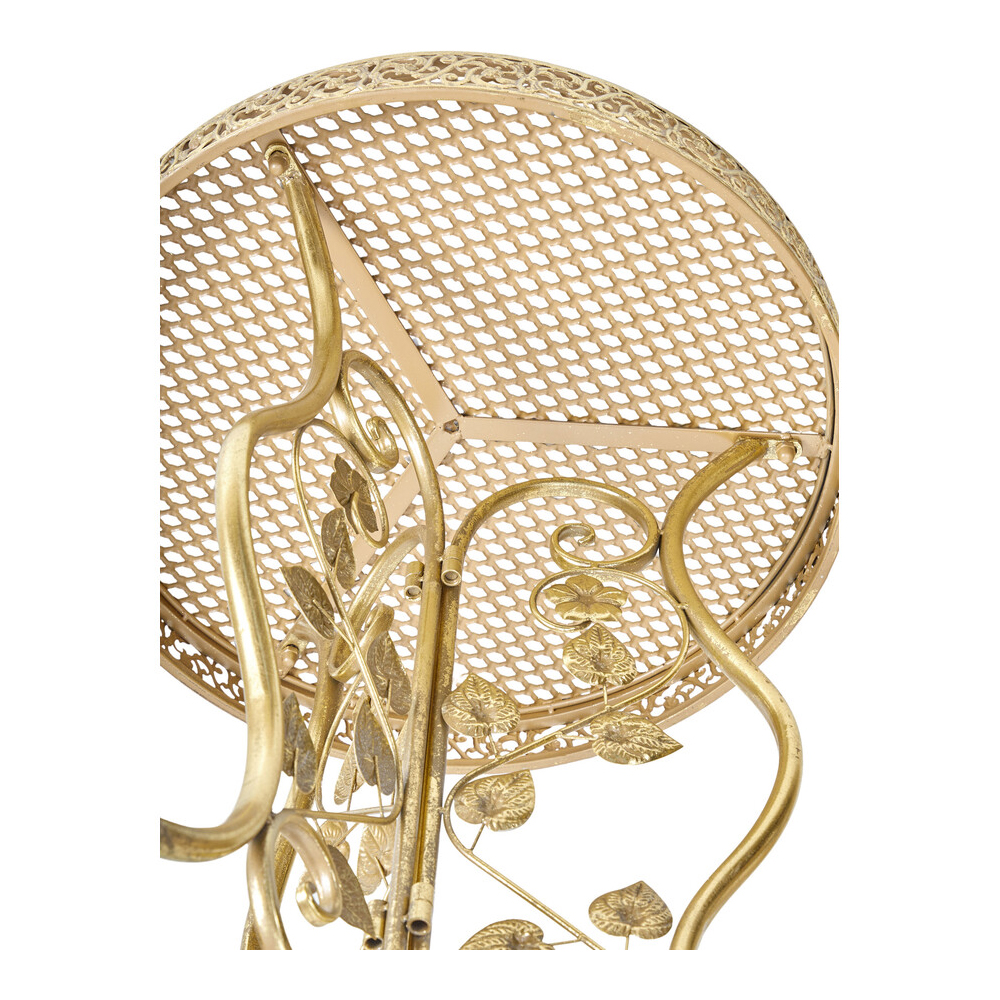 Столик приставной золотистый с орнаментом на столешнице Tanzania