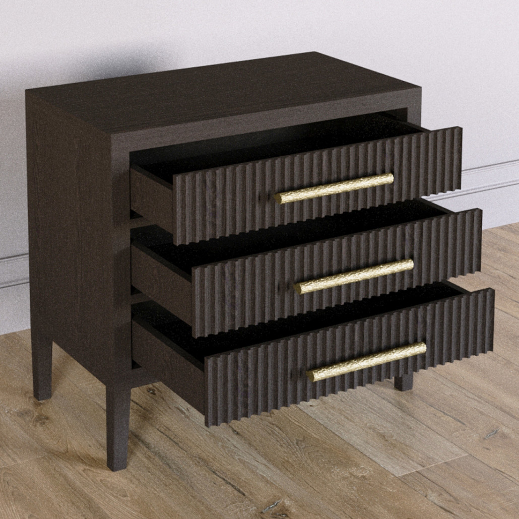 Тумба Primo  с тремя ящиками шпон темный орех