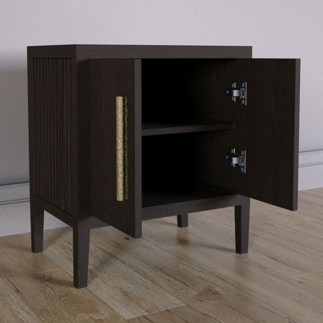 Тумбочка Primo с дверцами шпон темный орех