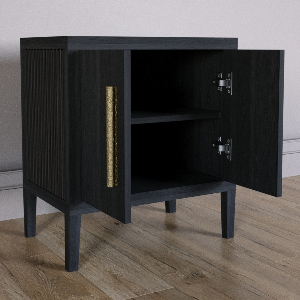 Тумбочка Primo с дверцами шпон Черный дуб