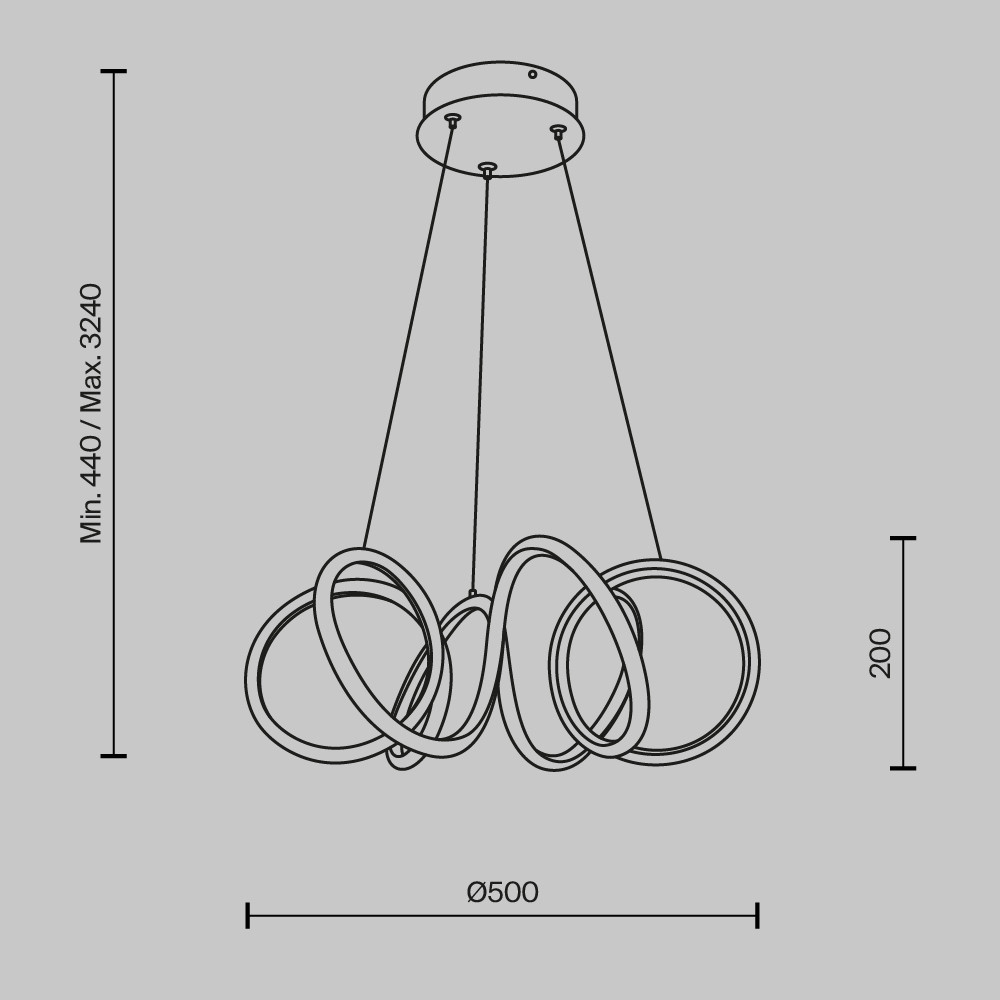 Люстра подвесная Curve 3000-4000К