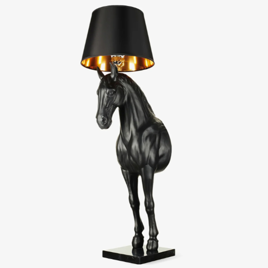 Horse Statue Floor Lamp Большой светильник Черная Лошадь