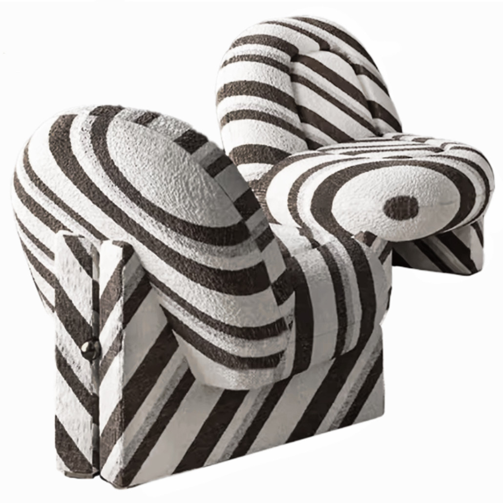 Кресло WIGO Diagonal Stripe Black без подлокотников