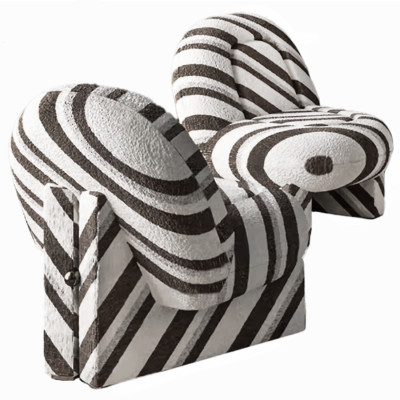 Кресло WIGO Diagonal Stripe Black без подлокотников