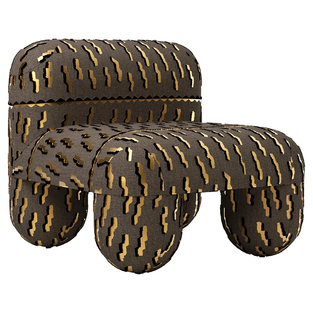 Кресло GIOTTO Accent Armchair Brown-Gold