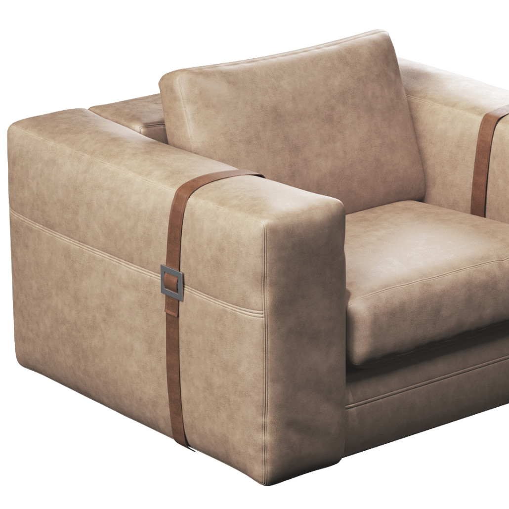 Кресло ARGO Коричневая натуральная кожа