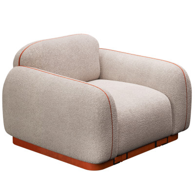 Кресло Club с кожанной оттелкой