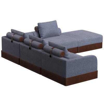 Современный Угловой Диван SOHO отделка из натуральной кожи