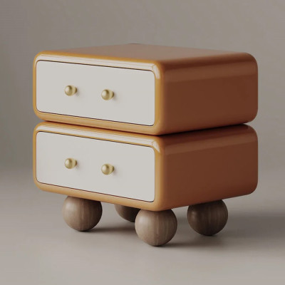 Тумба с 2-мя ящиками терракотовая на круглых ножках NOEMI Terracotta