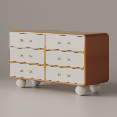 Комод с ящиками терракотовый на круглых ножках NOEMI Terracotta