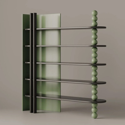 Стеллаж NOEMI Green с полками Зеленый