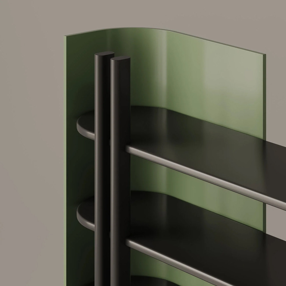 Стеллаж NOEMI Green с полками Зеленый