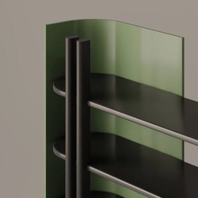 Стеллаж NOEMI Green с полками Зеленый