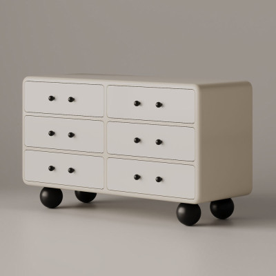 Комод с ящиками молочный на круглых ножках NOEMI Dairy