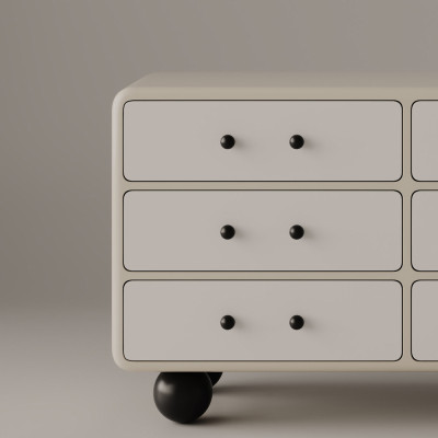 Комод с ящиками молочный на круглых ножках NOEMI Dairy