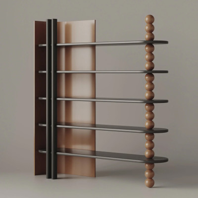 Стеллаж NOEMI Brown с полками Коричневый