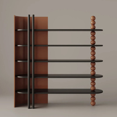 Стеллаж NOEMI Brown с полками Коричневый