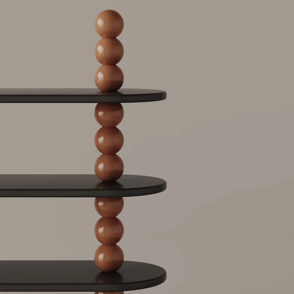 Стеллаж NOEMI  Brown с полками Коричневый