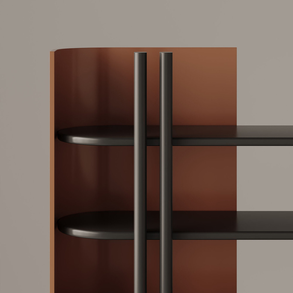 Стеллаж NOEMI  Brown с полками Коричневый