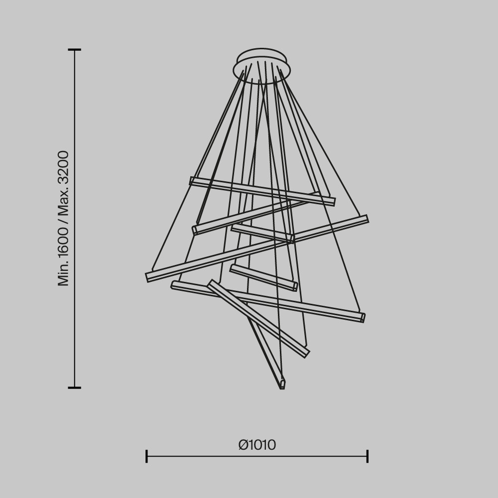 Люстра подвесная Line 2600-3500К 90Вт