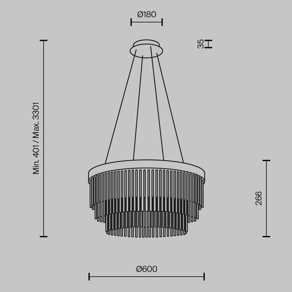 Люстра подвесная Trove 2700-3500К 40Вт