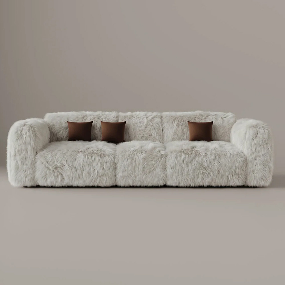 Диван с подлокотниками Puma Fur Couch мебельный мех