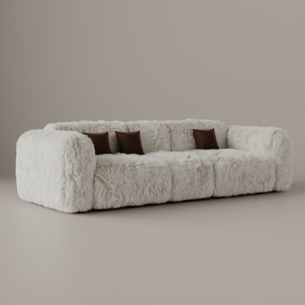 Диван с подлокотниками Puma Fur Couch мебельный мех