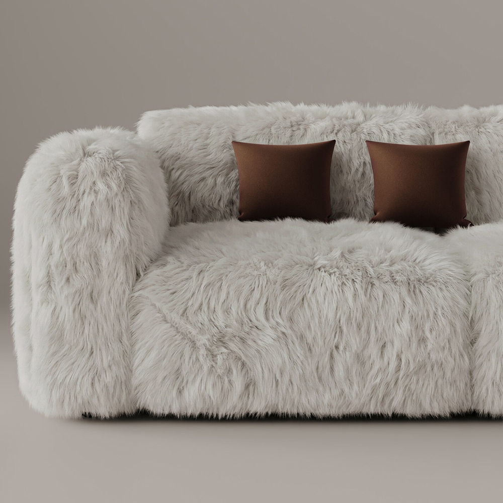Диван с подлокотниками Puma Fur Couch мебельный мех