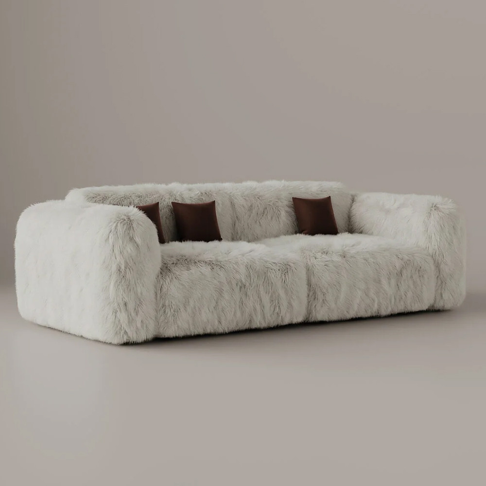 Диван с подлокотниками Puma Fur Couch мебельный мех