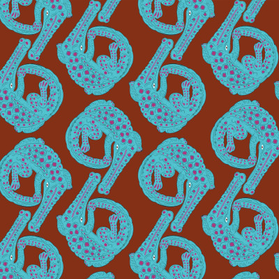 Мебельная Ткань Velour Crocodiles Night