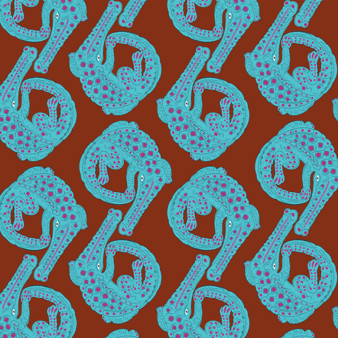 Мебельная Ткань Velour Crocodiles Night