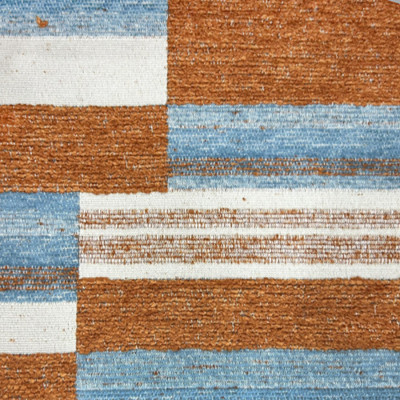Мебельная Ткань Chenille Geometry Terracotta Blue