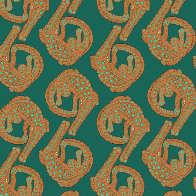 Мебельная Ткань Velour Crocodiles Evening