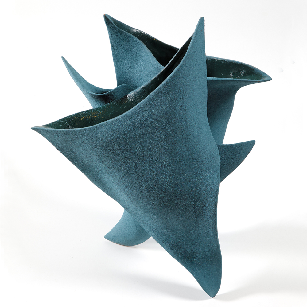 Ваза необычной формы Hathor Blue Авторская керамика