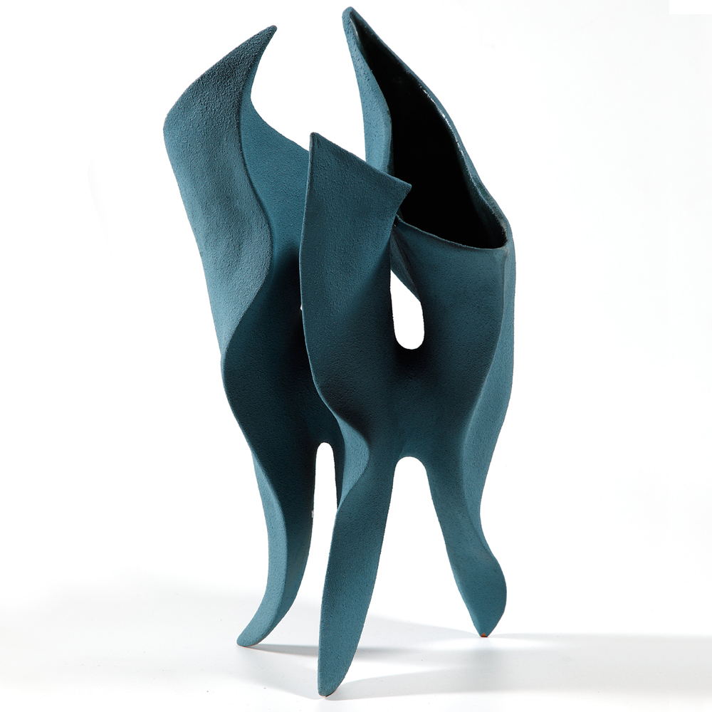 Ваза необычной формы Hathor Blue Авторская керамика