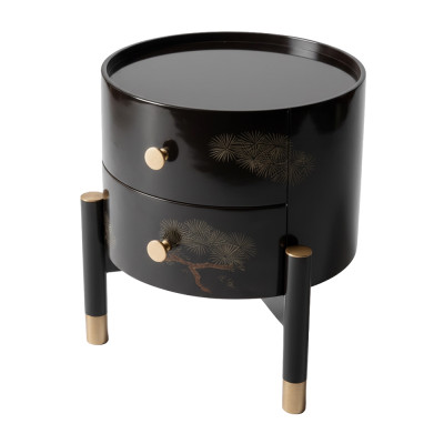 Черная тумбочка Sakura