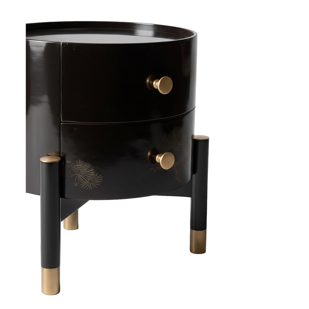 Черная тумбочка Sakura