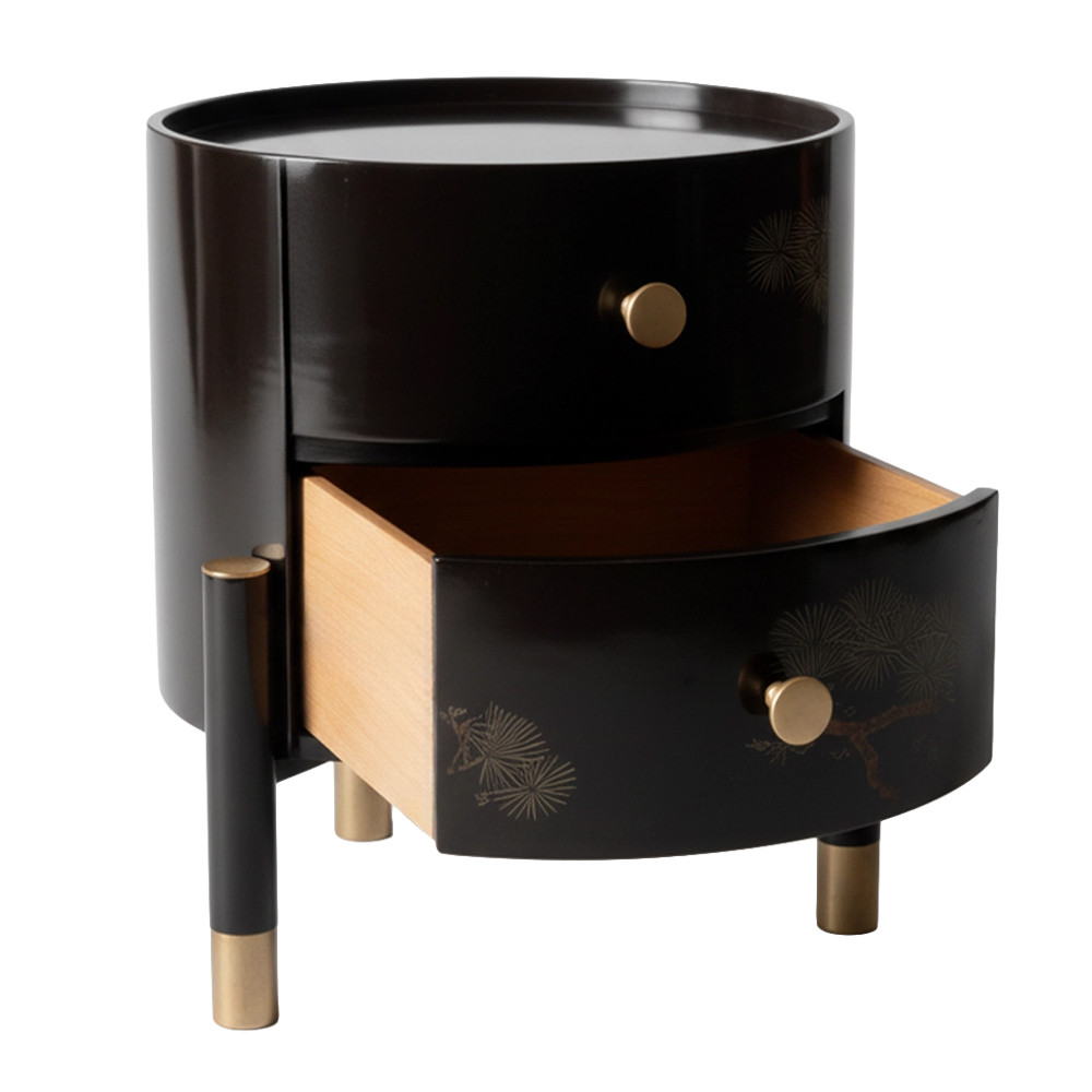 Черная тумбочка Sakura