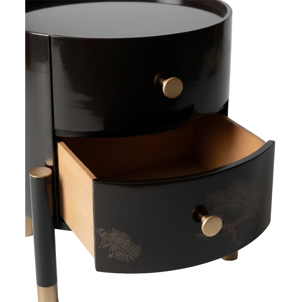 Черная тумбочка Sakura