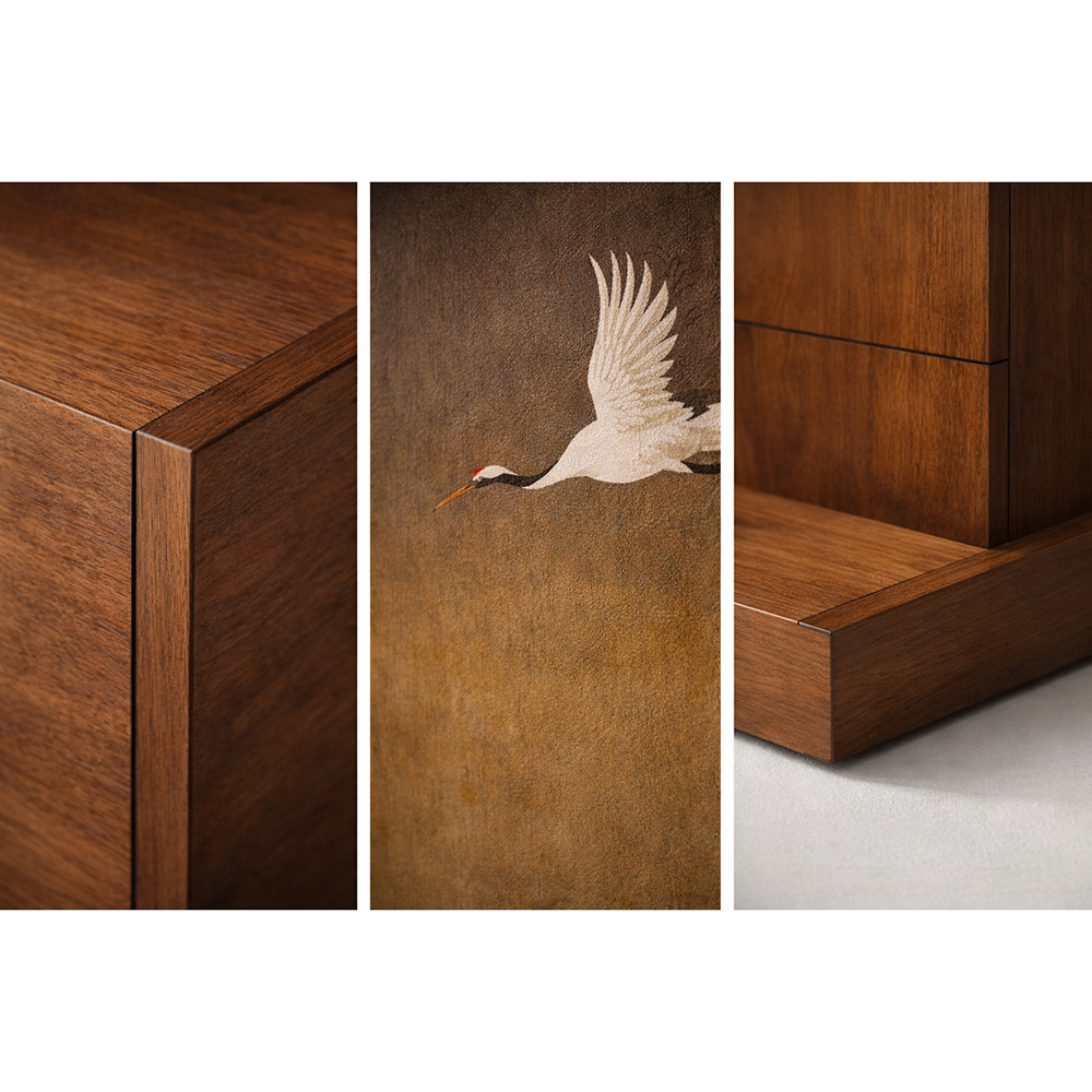 Премиальная Кровать Japanese Bed Cranes с большим порталом