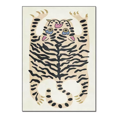 Коврик стиллизованный тибетский тигр Tiger Light Beige Carpet