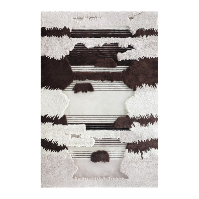 Современный Пушистый Ковер Black and White Modern Fluffy Rug