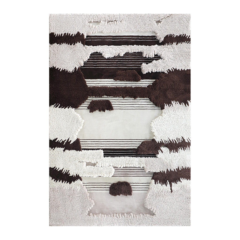 Современный Пушистый Ковер Black and White Modern Fluffy Rug