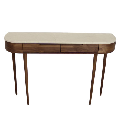 Консоль Beverly Marble Ivory шпон орех