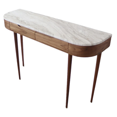 Консоль Beverly Marble Ivory шпон орех