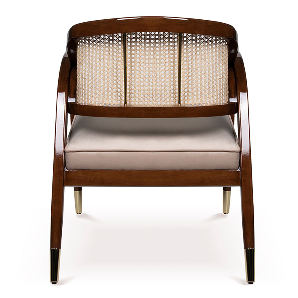 Alessio Rattan Wood Dining Chair Brown