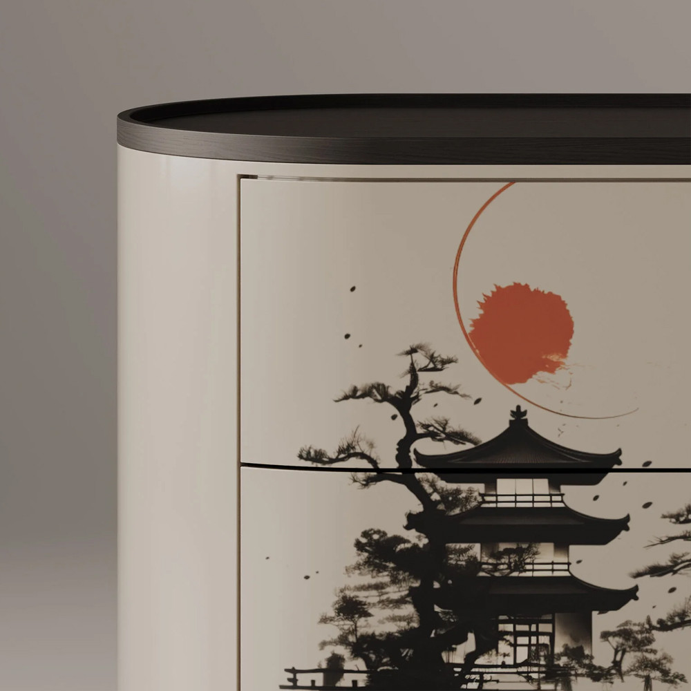 Прикроватная тумбочка овальная Sakura Japanese Tera
