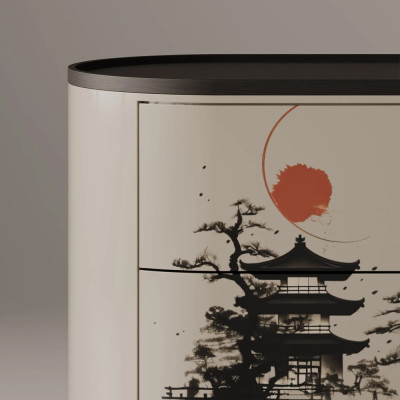 Прикроватная тумбочка овальная Sakura Japanese Tera